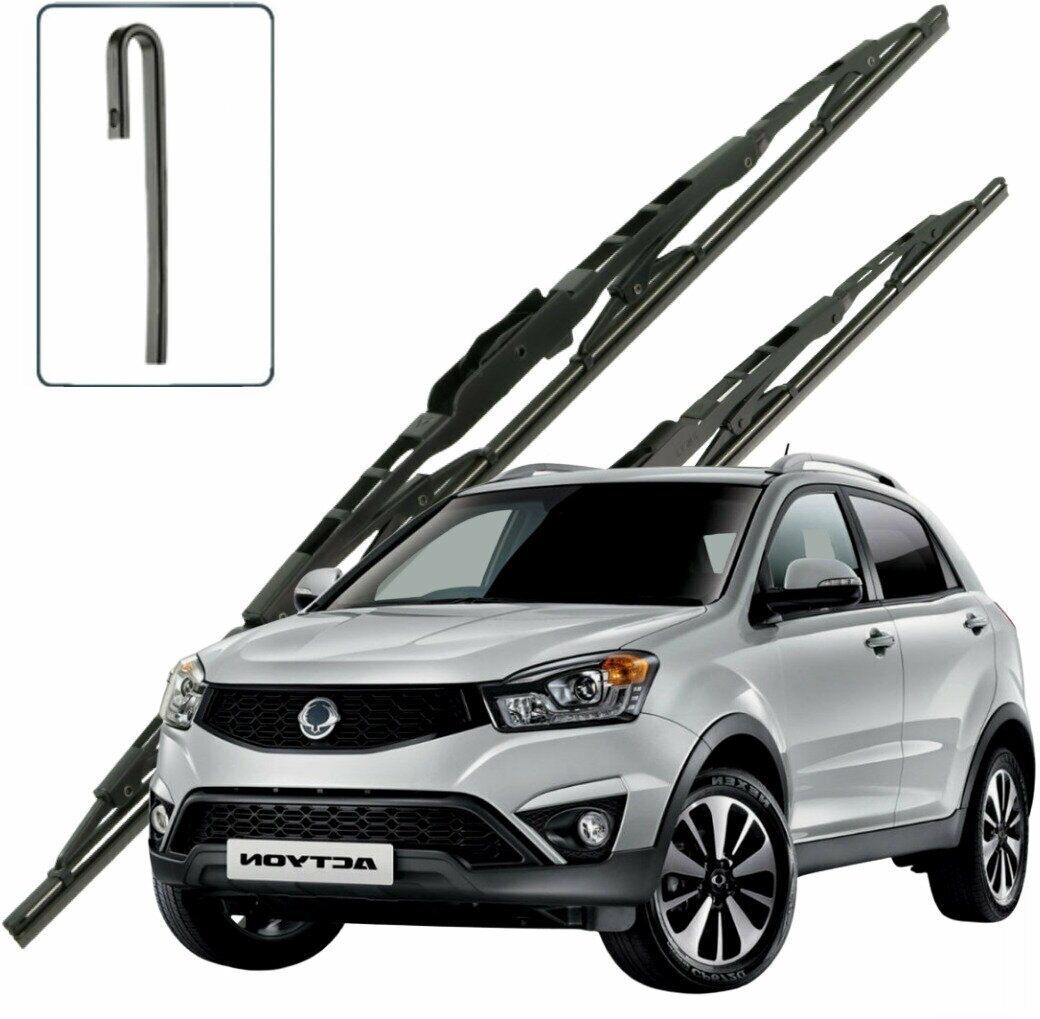 Дворники SsangYong Actyon (2) CK СсангЙонг Актион 5 дв. рест. 2013 2014 2015 2016 2017 2018 2019 2020 2021 каркасные 600-400 2шт.