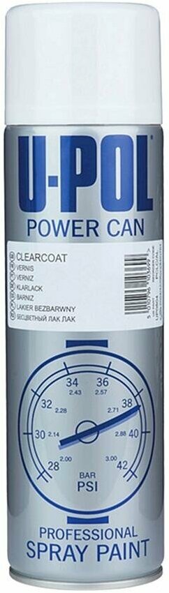 Лак с высоким глянцем U-POL PCLC/AL Power Can Clearcoat аэрозоль 500 мл.