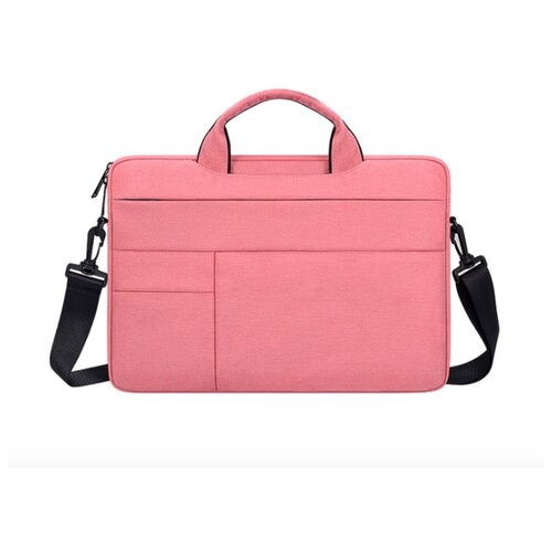 фото Сумка mypads st02s из качественной импортной нейлоновой непромокаемой ткани для ноутбука macbook pro air xiaomi lenovo hp asus 14.0 / 14.1 / 15 / 15.4 дюйма с многочисленными маленькими внешними отделениями на молниях женская розового цвета