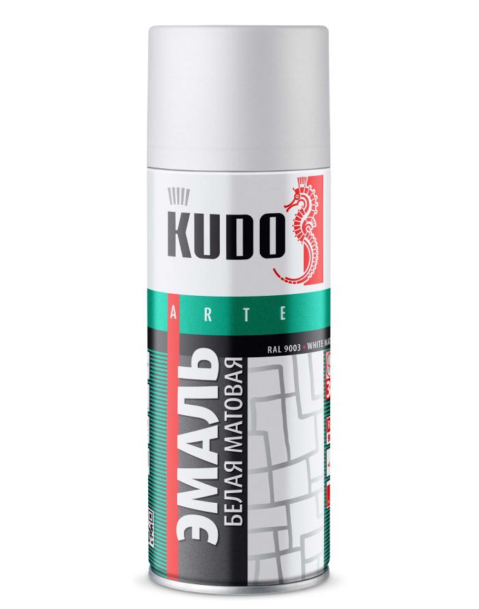 Краска белая матовая аэрозоль 520мл kudo