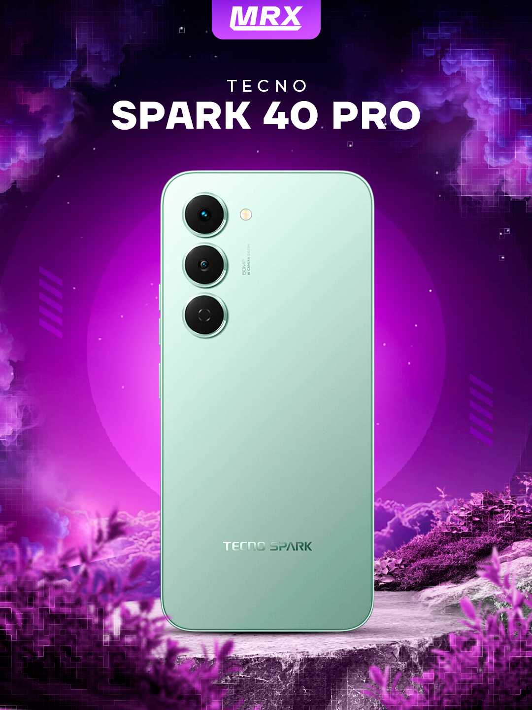 Смартфон Tecno Spark 40 Pro KM6, 8ГБ/256 ГБ, NFC, AMOLED, Зеленый