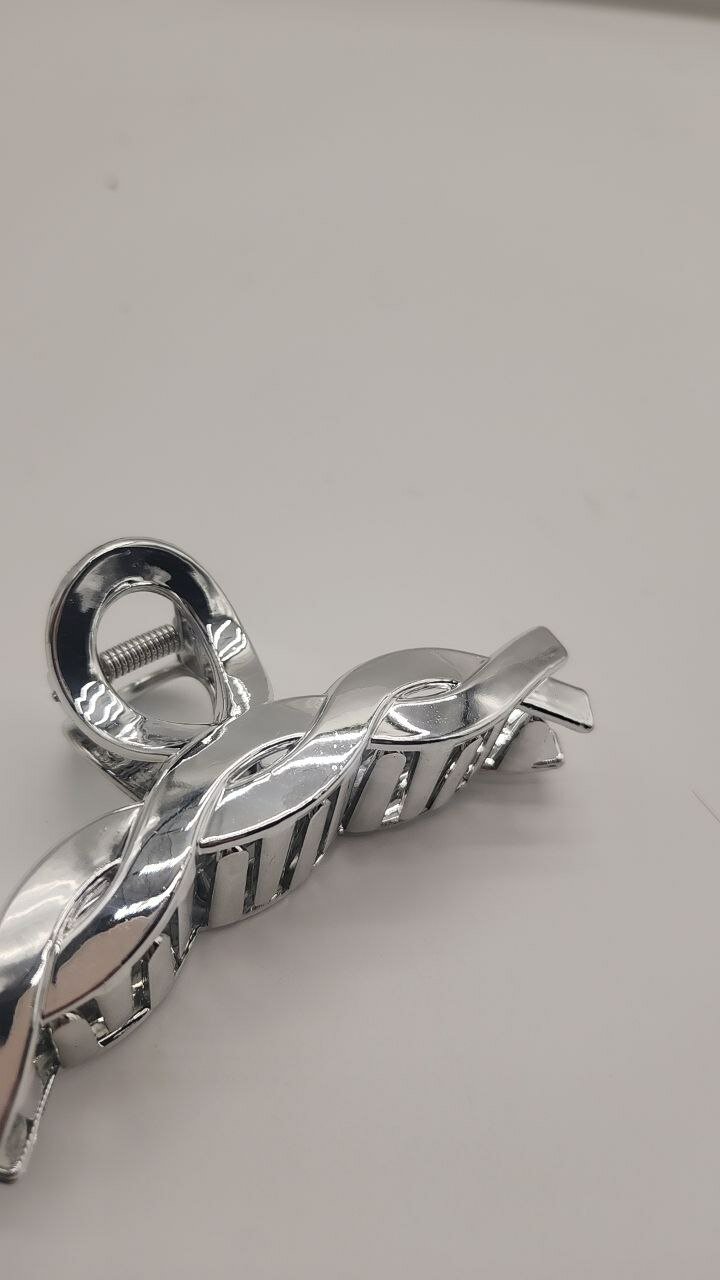 Крабик для волос серебренного цвета , заколка для девушек — фото 1