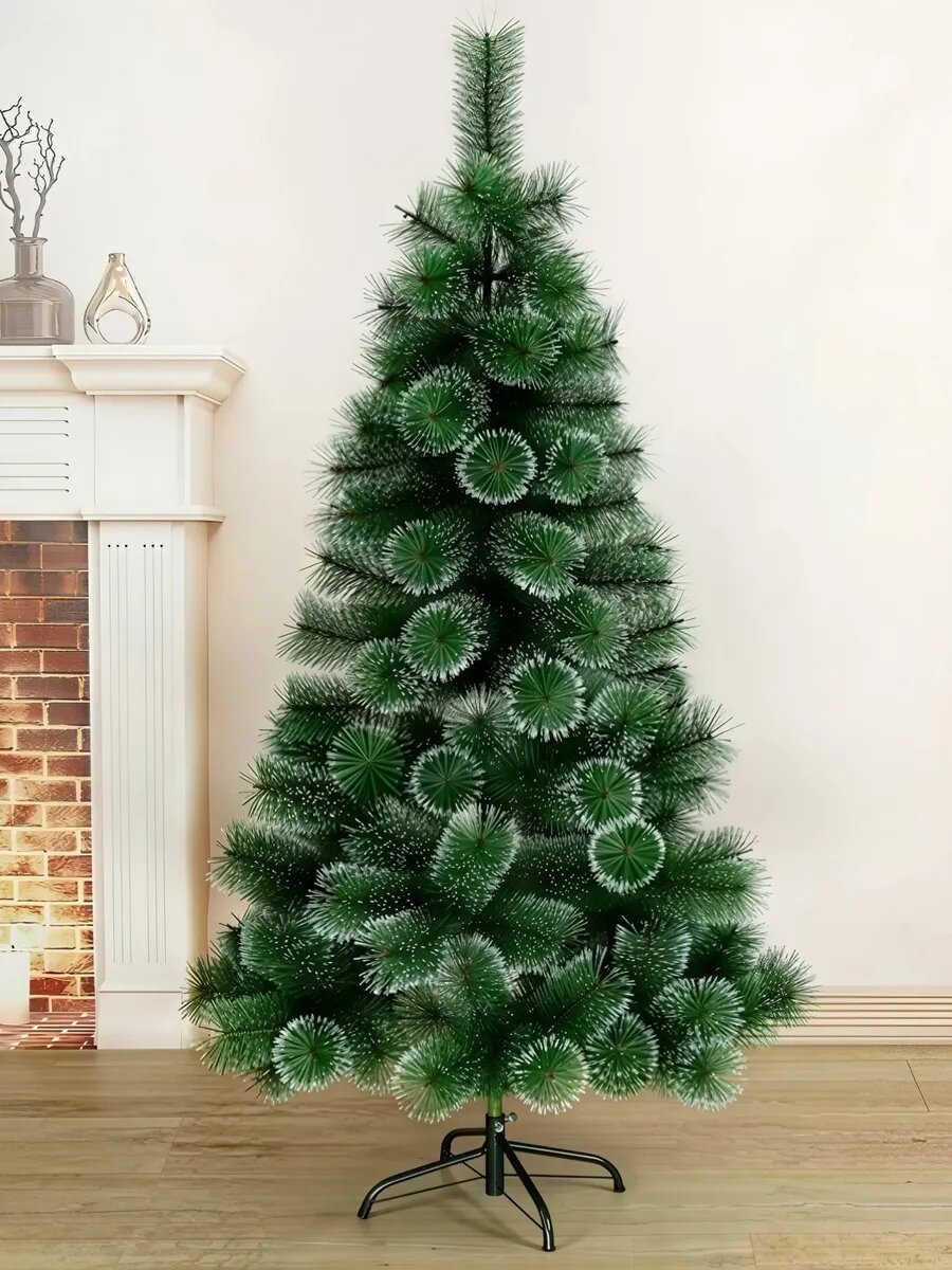 Елка искусственная напольная заснеженная новогодняя с шишками 180 см