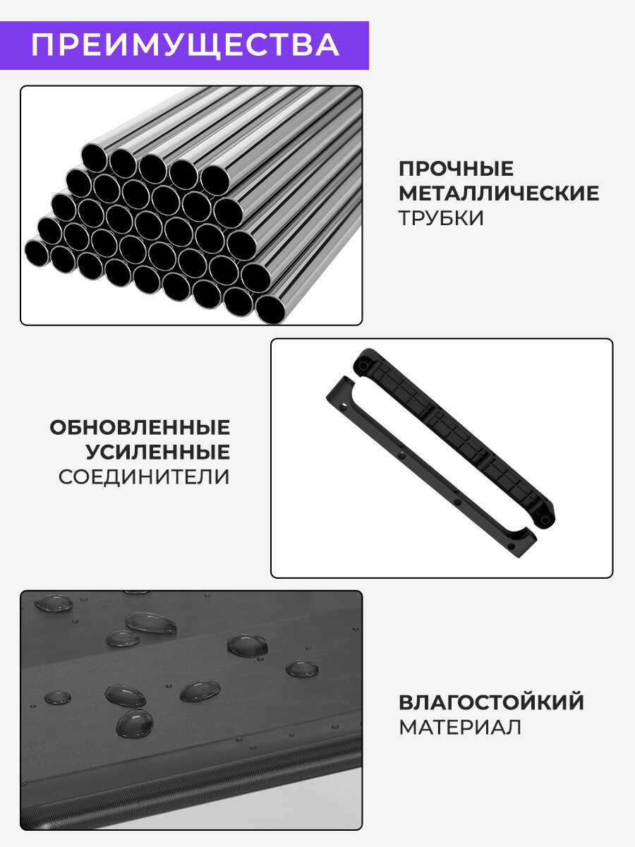 Стеллаж PRATICO, модульный, 8 полок, черный, для дачи и детской — фото 1