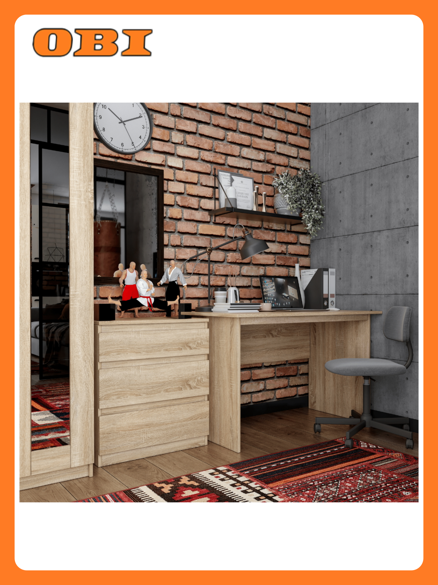 Комод Шведский Стандарт Кастор 3 ящика 650x396x716 мм, дуб сонома