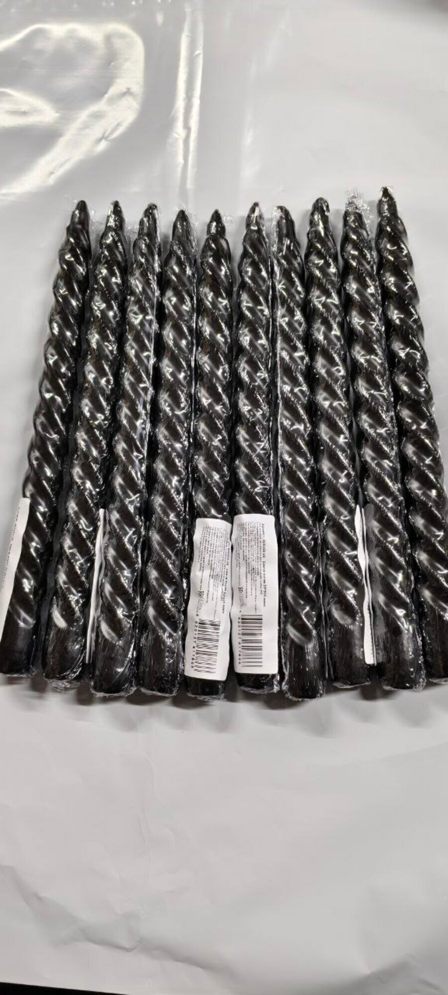 Свечи витые черные 2шт (премиум качества) — фото 1