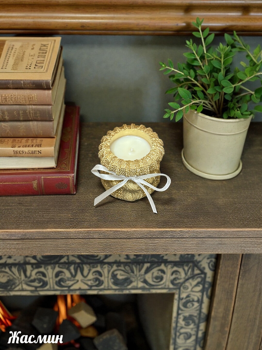 Интерьерные свечи "Christmas", натуральный воск/гипс, цвет золотой — фото 1