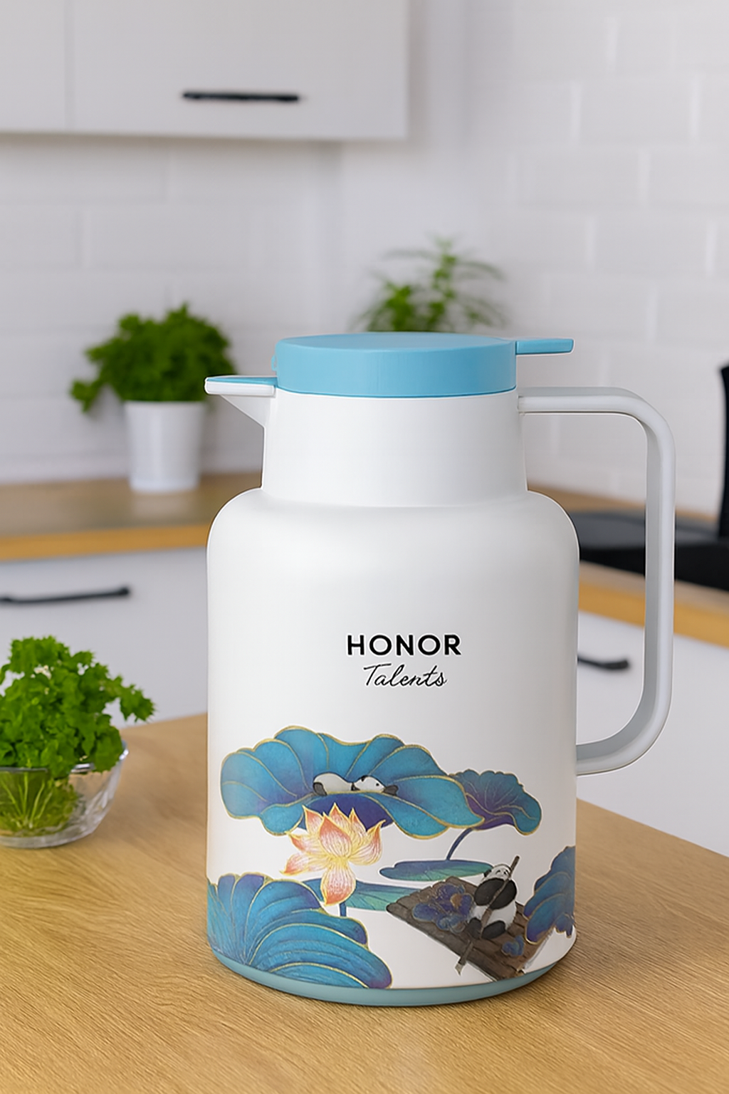 Термос-кувшин Honor "Talents", 1,5 л, стеклянный, алюминиевый, бежевый