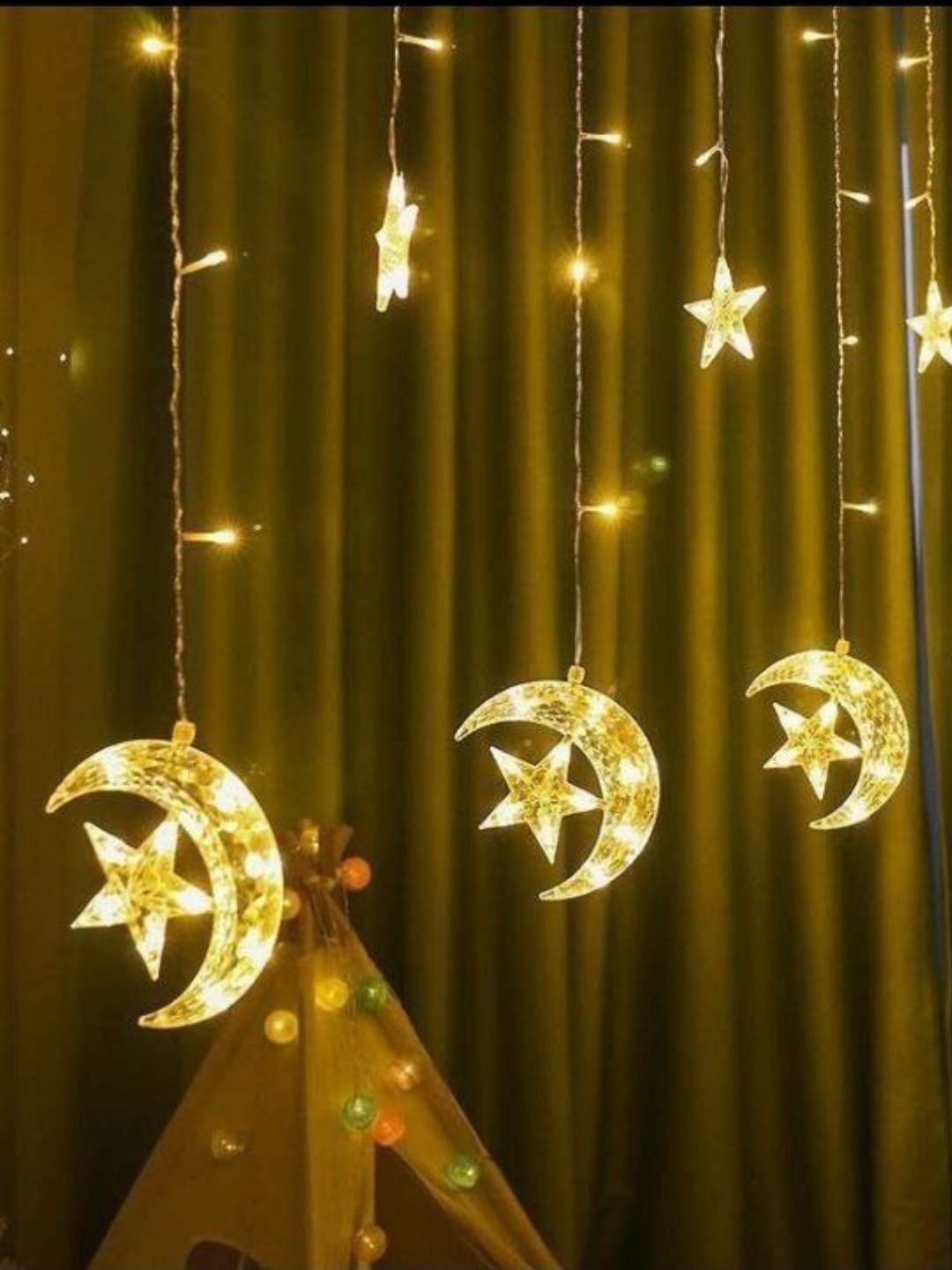 Украшения для праздника — 4-метровая гирлянда Рамазан, золотистый цвет