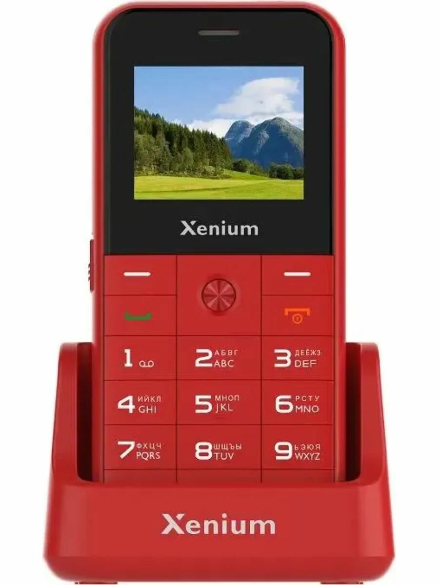 Телефон Xenium X718, 2 SIM, 1.77", красный, пластик, время работы 809 ч — фото 1
