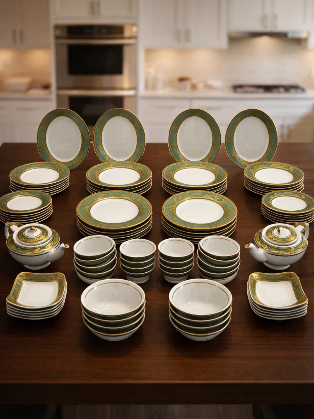 Фарфоровый набор столовой посуды, 60 предметов, на 12 персон
