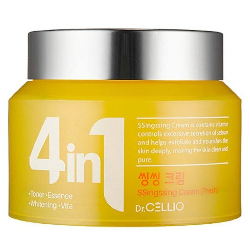 Dr.CELLIO SSingssing Cream 4 в 1, многофункциональный крем для лица с витаминами, тонером и эссенцией, для глубокого увлажнения и выравнивания тона кожи.