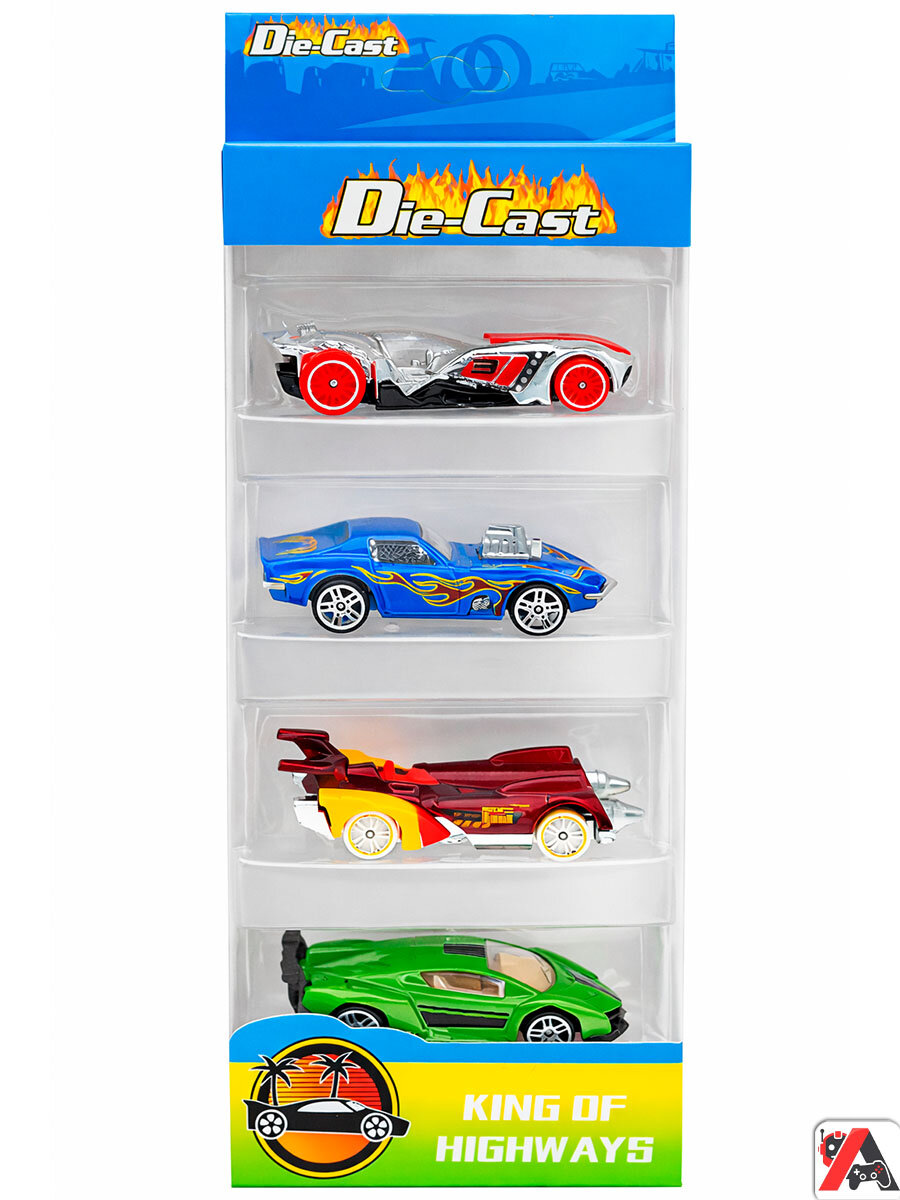 Набор машинок Hot Wheels 4в1 для мальчика