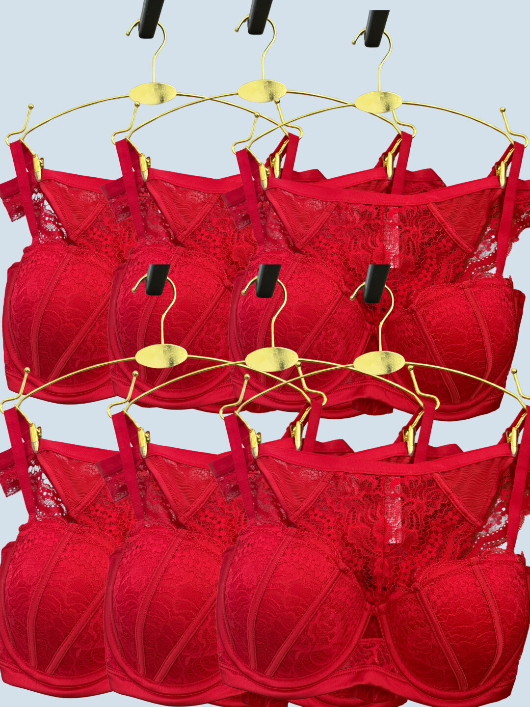 Металлическая вешалка для нижнего белья, золотистая, в комплекте 5 штук