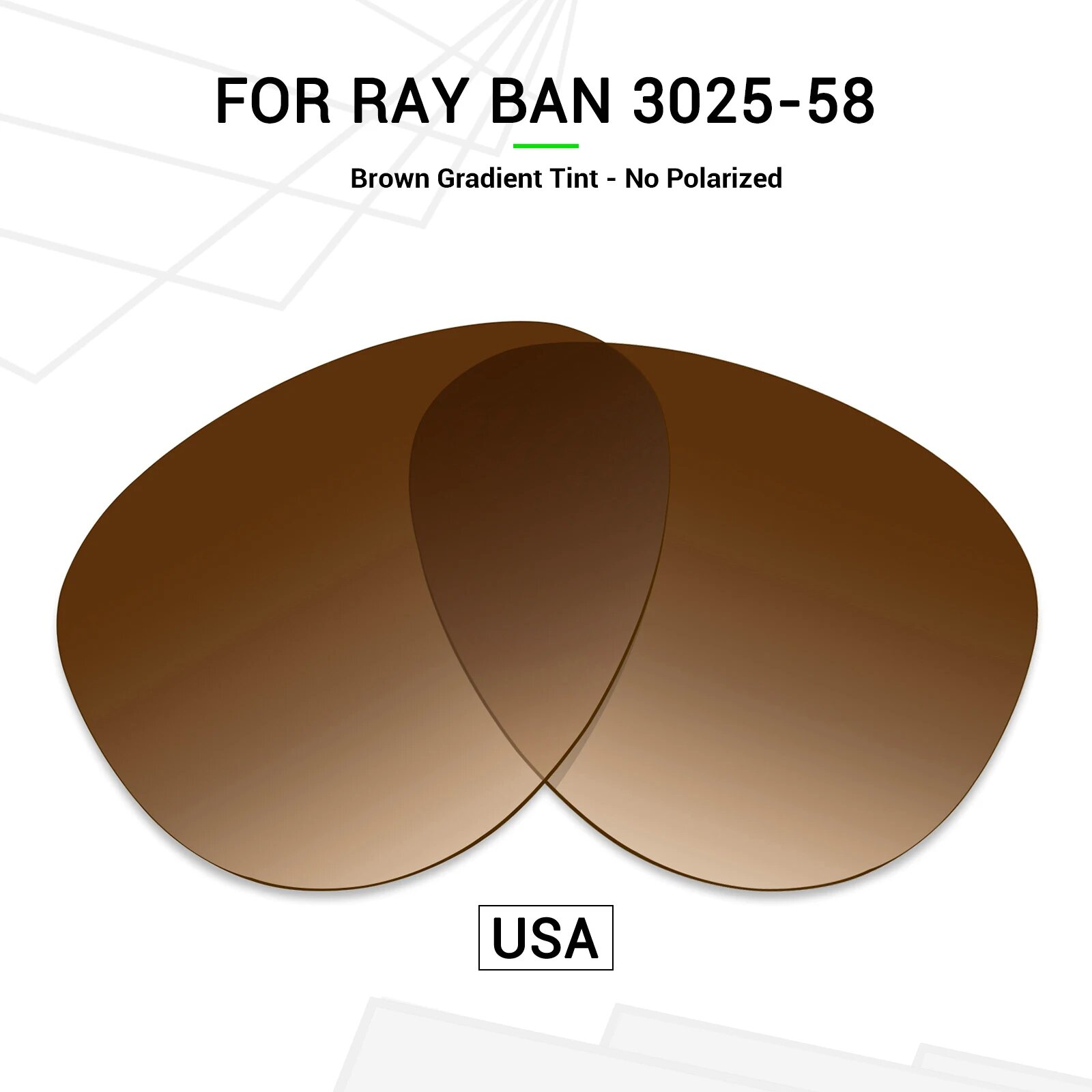 SNARK Поляризованные линзы для RayBan Aviator RB3025 Brown Gradient Tint, Коричневый