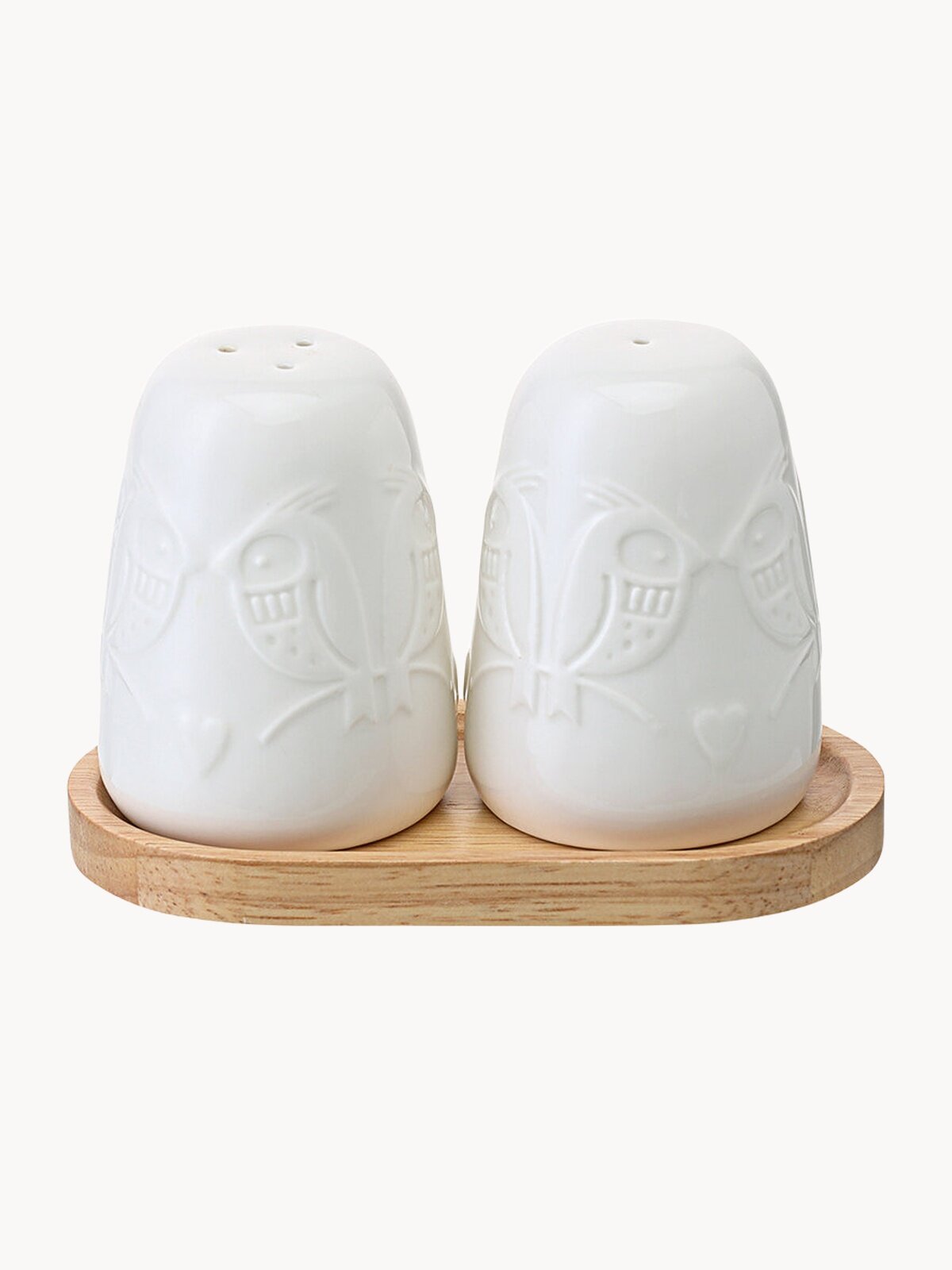 Набор для соли и перца Birds of Paradise солонка-перечница фарфоровая на деревянной подставке Liberty Jones LJ0000341