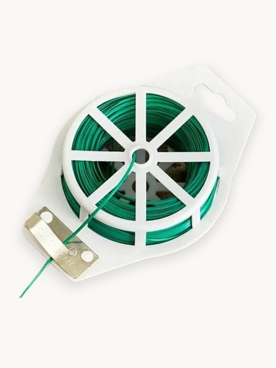 Проволока iulkapu, для растений, с отсекатлем, 100 м, зеленая