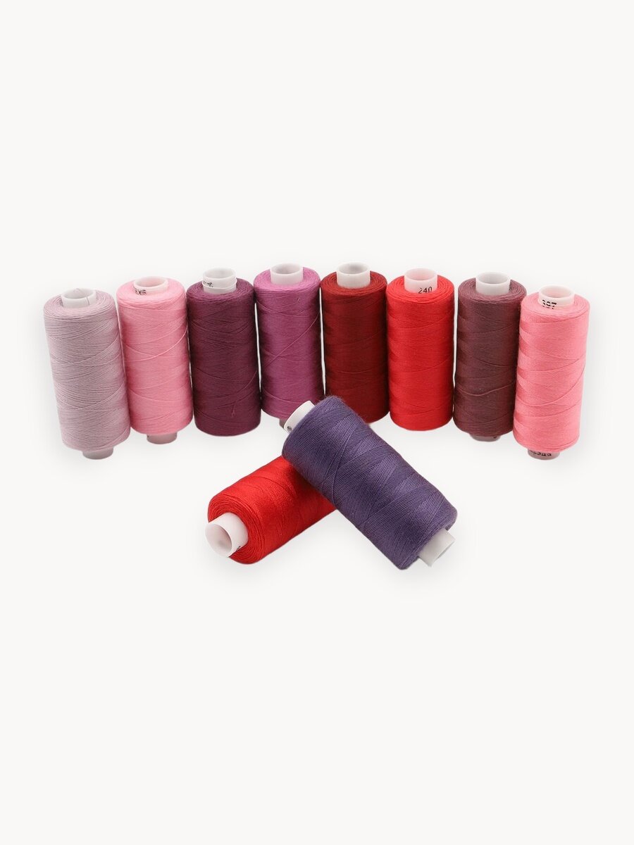 Нитки швейные 40/2, нитки для шитья, набор 10 цветов, длина катушки 365 м, Bestex