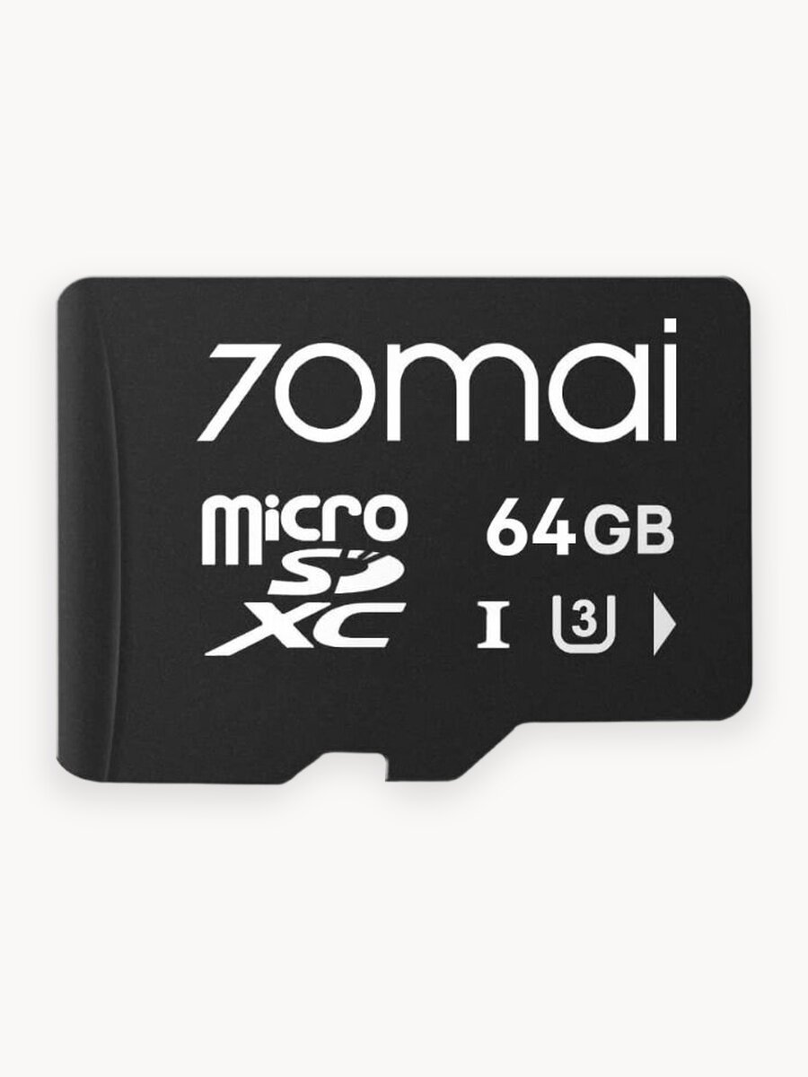 Карта памяти 70mai microSDXC, 64ГБ, Class 10, UHS Class 3, до 100МБ/с, черная