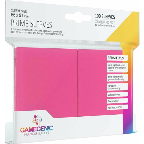 Протекторы для карт Gamegenic Prime Sleeves Pink (100)