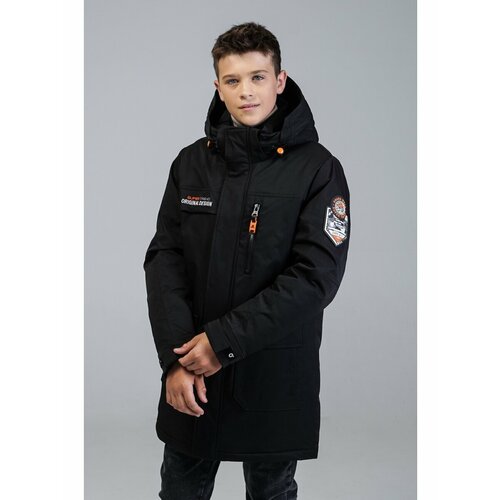 Парка O\'HARA зимняя, удлиненная, капюшон, быстросохнущая, мембрана, манжеты, карманы, мембранная, герметичные швы, внутренний карман, ветрозащита, водонепроницаемость, съемный капюшон, подкладка, водонепроницаемая, утепленная, регулируемый капюшон, размер 44, черный