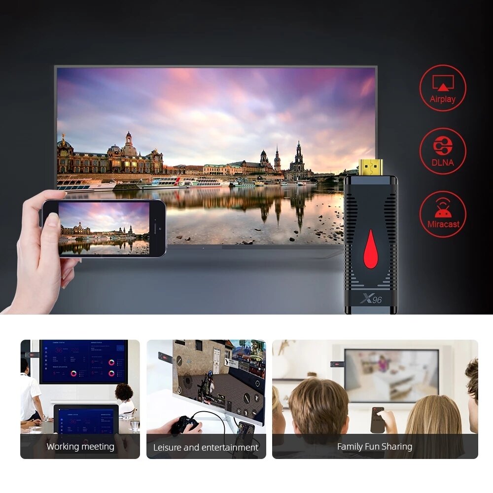 Мини TV приставка X96 S400 Android 10, с ДУ пультом, H313, подключение HDMI, WiFi 2.4G — фото 4