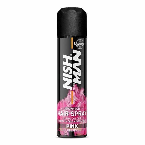 Цветной спрей для волос NISHMAN hair spray- PINK