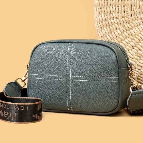 фото Сумка кросс-боди 20643\серо-зеленый, фактура гладкая, серый francoli