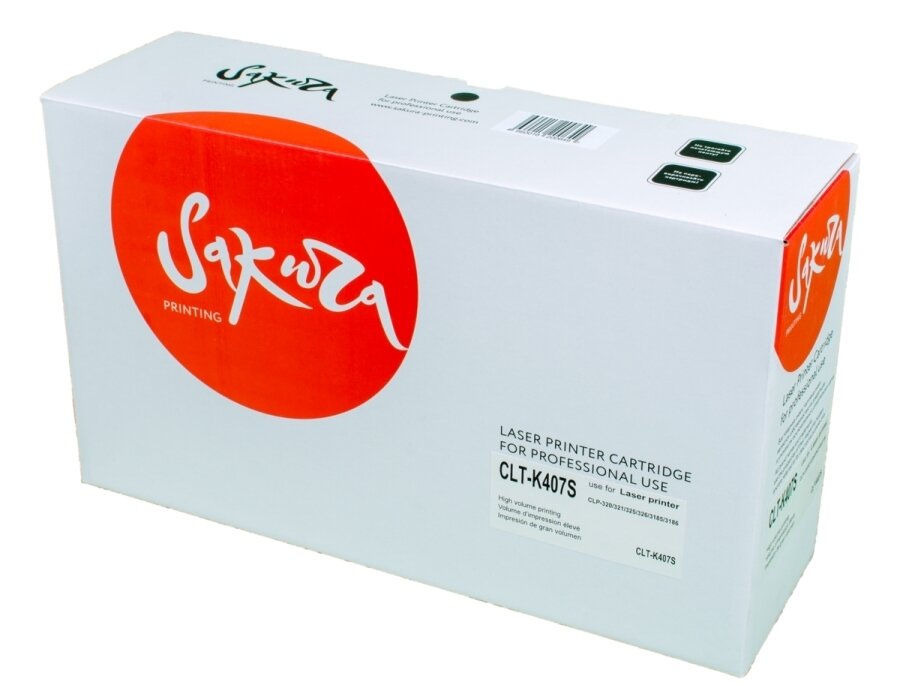 3 шт. Картридж лазерный Sakura CLT-K407S черный 1500 стр. для Samsung (SACLTK407S)