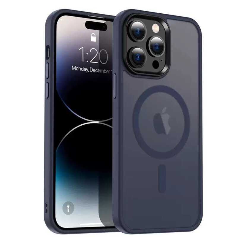 Чехол My Choice для iPhone 12 Pro Max (айфон 12 про макс) магнитный, совместимый с MagSafe (магсейф), темно-синий