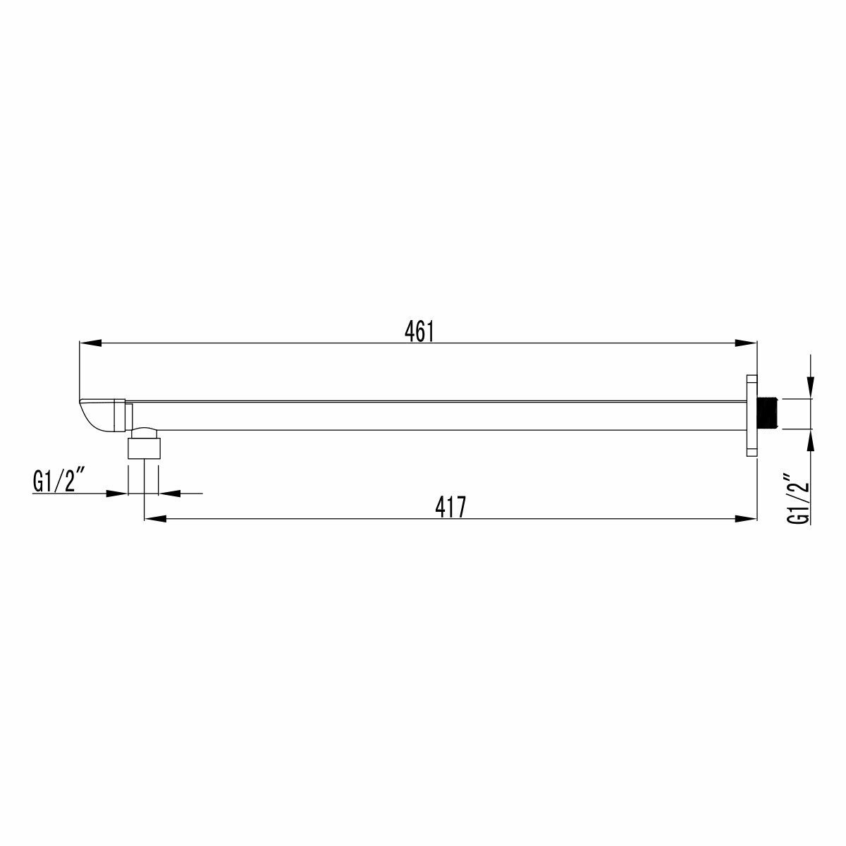 Держатель настенный Lemark LM4987CW для лейки верхнего душа хром/белый — фото 1
