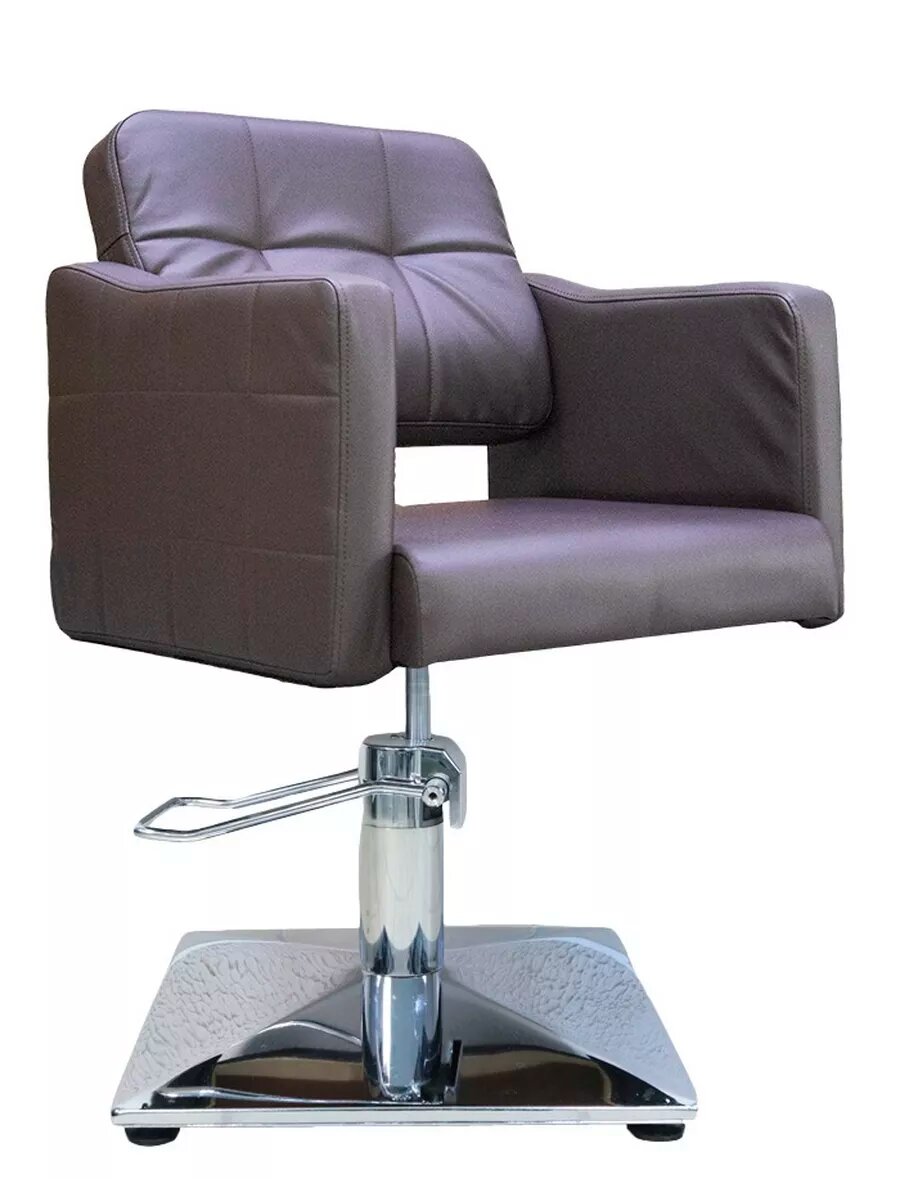 Кресло парикмахерское А02NEW квадрат коричневое