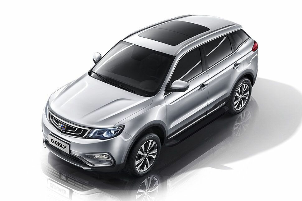 Комплект алюминиевых порогов для GEELY ATLAS 2016-2024 С кронштейнами