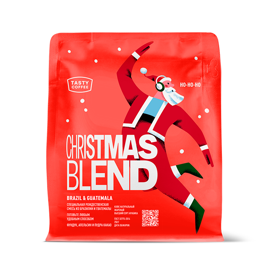 Кофе Christmas Blend 2025 Tasty Coffee, в зернах, 250 г