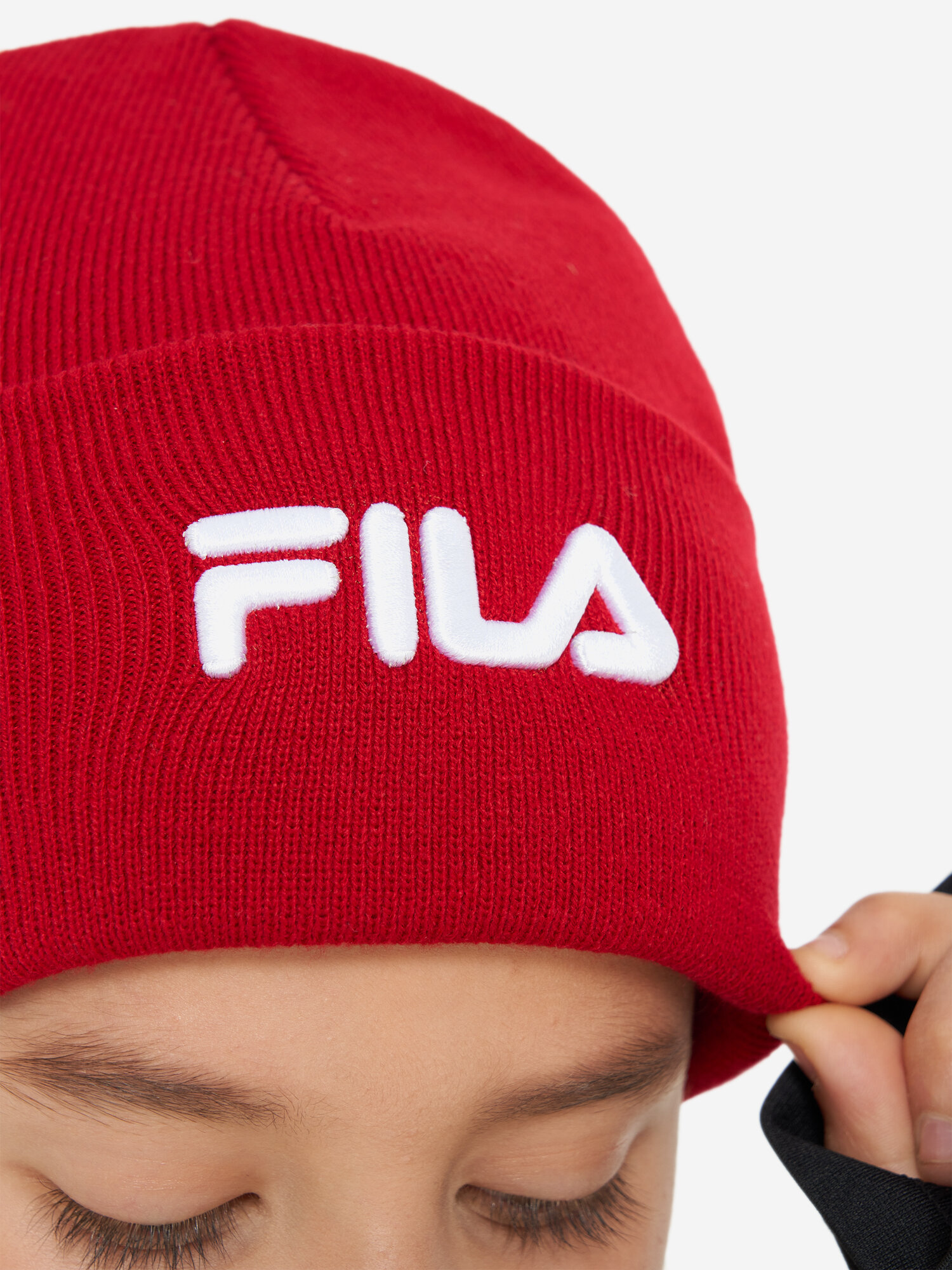 Шапка Fila для мальчиков, размер 54, темно-красный — фото 1