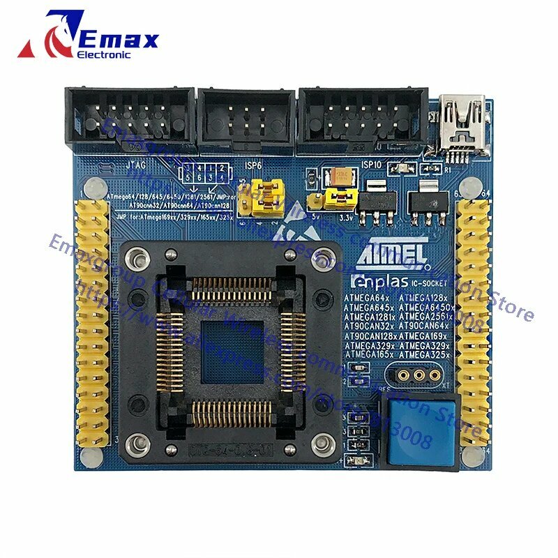 ATmage-QFP64 + ATMEL загрузчик ISP для 64-контактного QFN64 Atmega64 Atmega128 ATmega645 ATmega6450 ATmega1281 Atmega2561 тестовое сиденье — фото 1