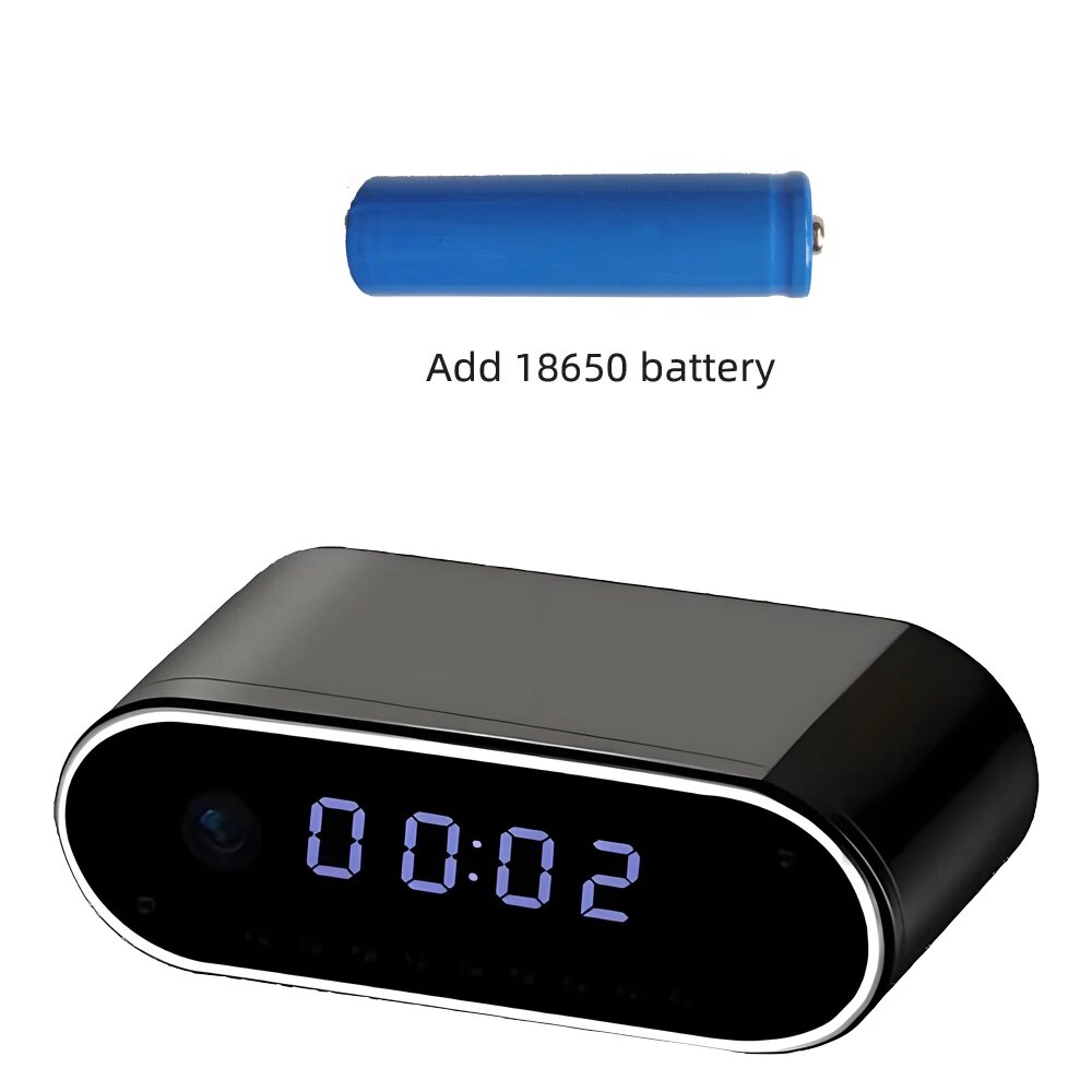 EOENKK Мини-часы-камера 1080P, Add 18650 battery, Only clock camera