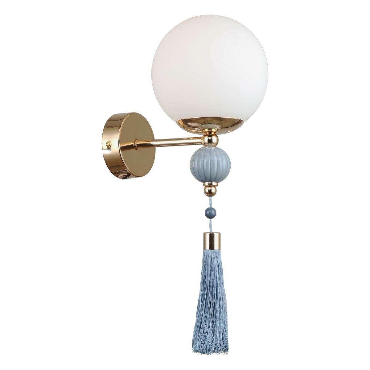 Бра Rivoli Cosmina 4147-401 Б0066504 цвет Белый/Французское золото материал Металл текстиль/Стекло