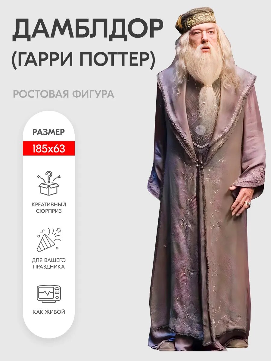 Аксессуар для фотосессий, Дамблдор (Гарри Поттер) ростовая фигура. Indoor-ad