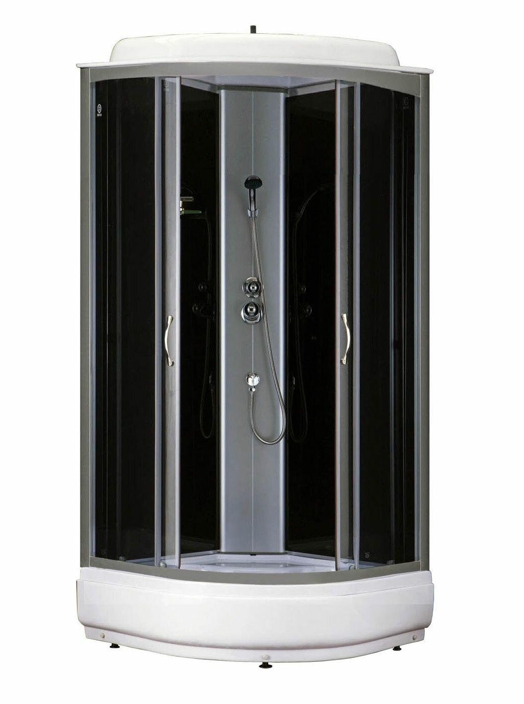 Душевая кабина Loranto CS-6610-25 G 100х100х215 прозрачное стекло поддон 25 см черная