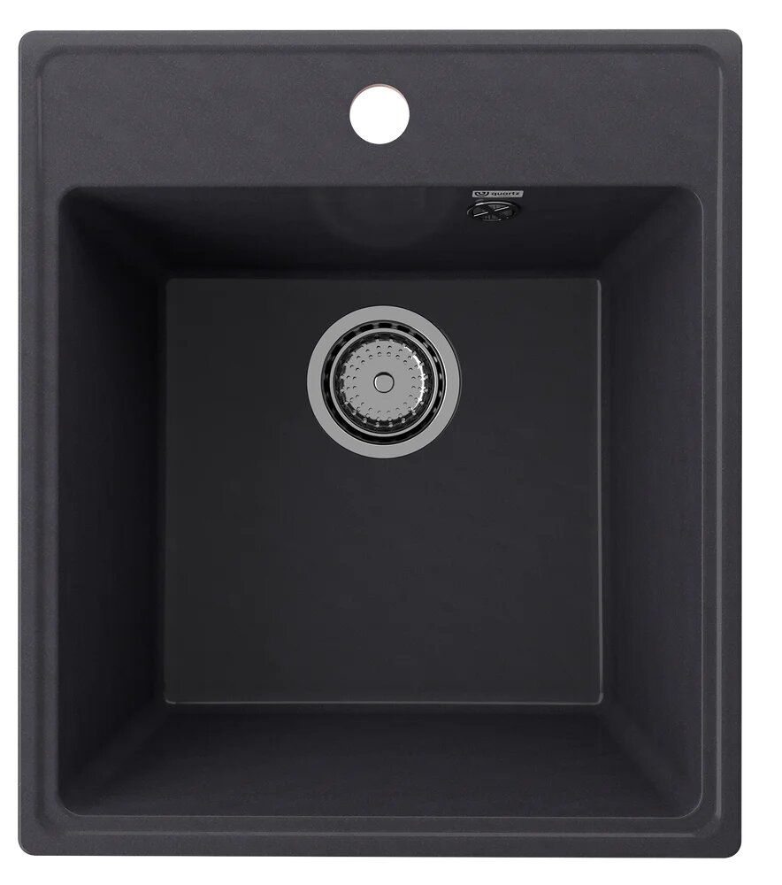 Мойка кухонная Ulgran Quartz Forte 425-08 прямоугольная 43x48 кварцевая черная матовая российская