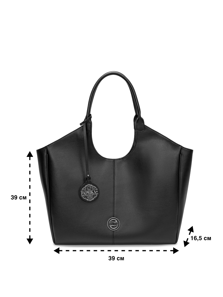 Сумка шоппер Paprika Bag Italy, фактура гладкая, черный — фото 1