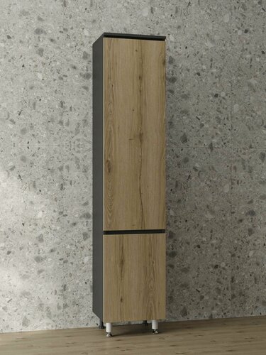 Изображение товара Шкаф пенал в ванную комнату, Fauraplus Саона 40, напольный, левый, дуб эльвезия