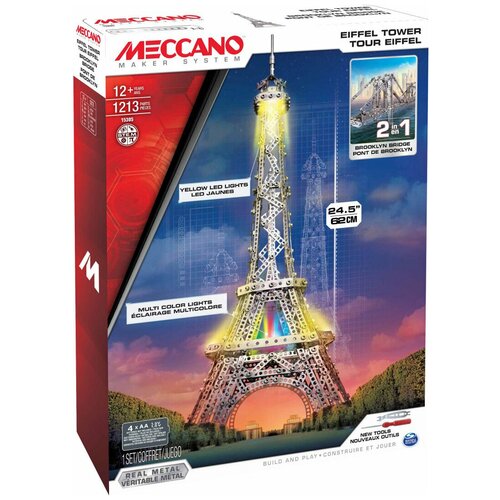 Конструктор Meccano STEM 15305 Эйфелева башня 2 в 1, 1213 дет.