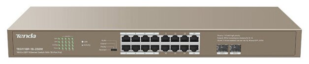 Коммутатор Tenda TEG1118P-16-250W - фото №1
