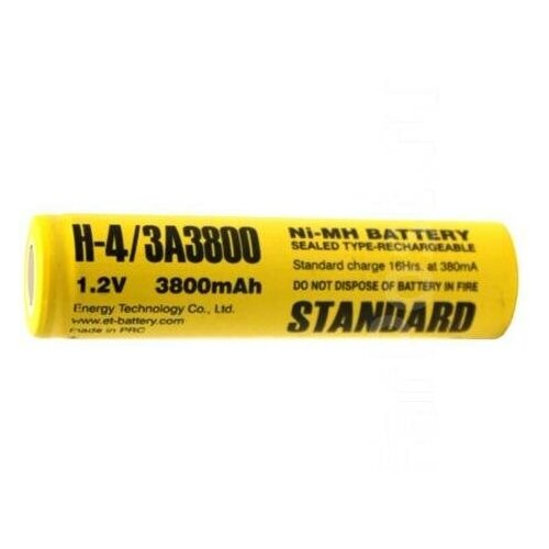 Аккумулятор Energy Technology 4/3A H-4/3A3800 Ni-Mh 3800mAh 1.2v (d17mm*67mm) , 1шт.