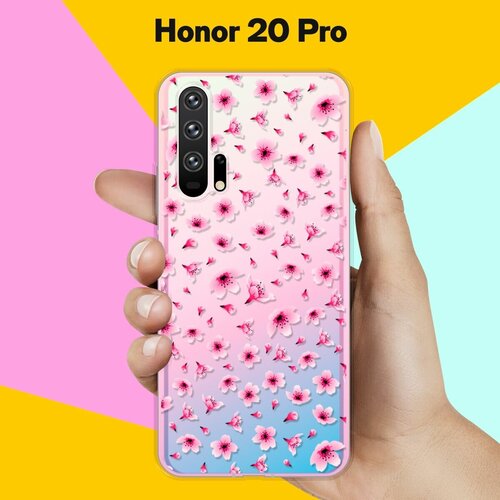 Силиконовый чехол Цветы розовые на Honor 20 Pro силиконовый чехол розовые цветы на honor 20