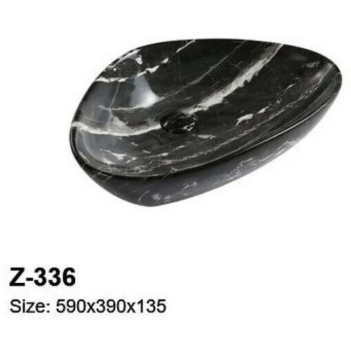 Раковина накладная Zandini Z-336 на столешницу для ванной комнаты без перелива овальная керамическая под камень
