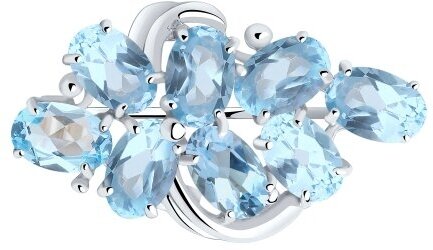 Брошь Diamant online, серебро, 925 проба, топаз