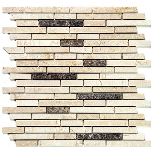 Мозаика из натурального камня Natural Mosaic KB-P30 бежевый светлый соломка глянцевый